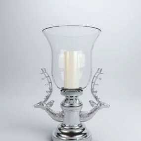 European Deer Head Candlestick 3d model