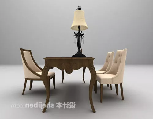 European Wood Desk Table Chairs 3d model European Wood Desk Table Chairs 3d model