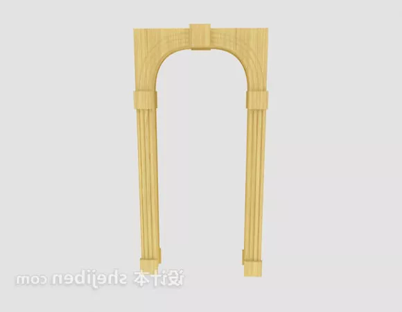 Door Mdf Wood With Frame 3d model