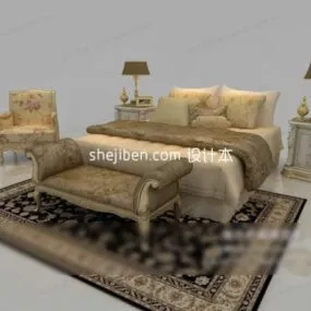European Classic Luxury Bed Furniture 3d model