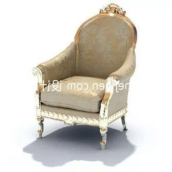 Brown Leather Tufted Sofa With Cushion 3d model