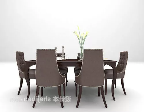 European Family Dinning Table Combination 3d model European Family Dinning Table Combination 3d model