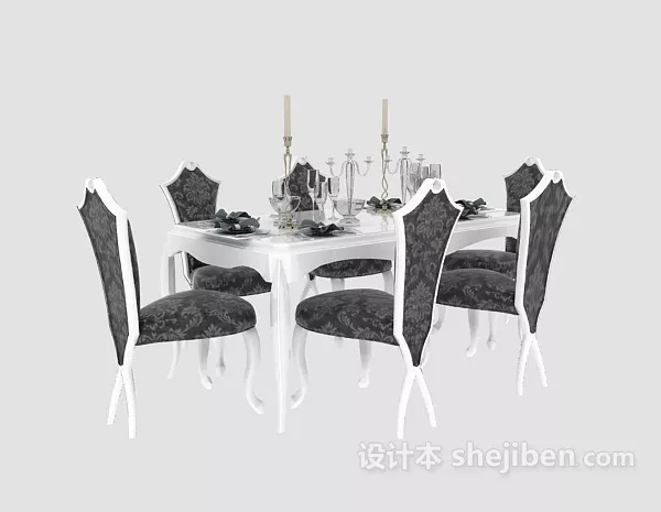 Round Wireframe Table 3d model