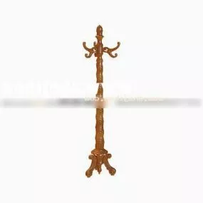 European Wood Rack Hanger 3d model