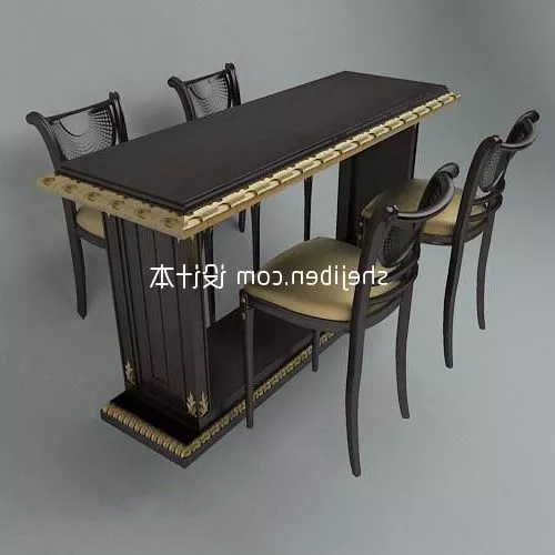 Accent Chairs And Table 3d model