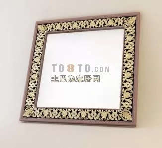 Square Plaster Frame Decoration 3d model