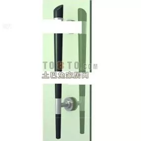 Green Glass Door With Handle 3d model
