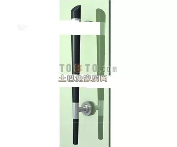 Handle With Round Key, Inox Lock 3d model