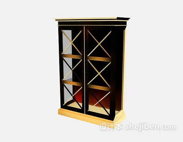 Ash Wooden Cabinet Free 3d Model - .3ds, .gsm - Open3dmodel