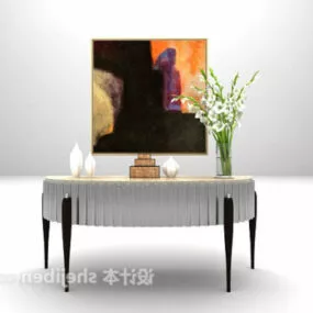 European Grey Console Table 3d model