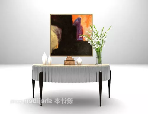 European Grey Console Table 3d model European Grey Console Table 3d model