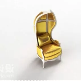 European High Back Royal Chair 3d model