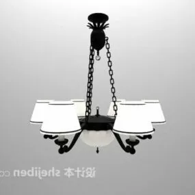 European Antique Iron Chandelier 3d model
