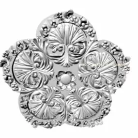 European Ceiling Plaster Carving 3d model