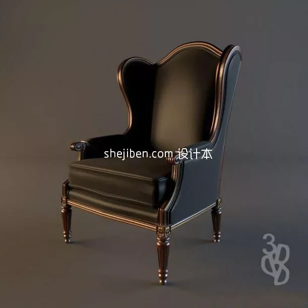 Fabric Sofa Antique Style 3d model