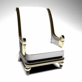 European Leather Single Sofa Armchair 3d model