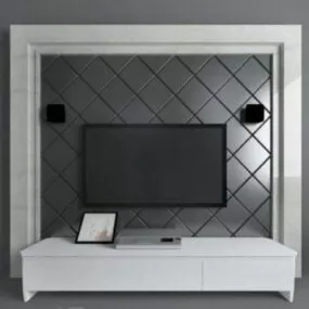 European Minimalist Tv Wall 3d model