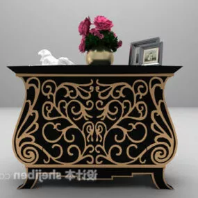 European Neo Classical Entrance Cabinet 3d model