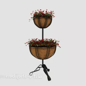 European Outdoor Flower Stand 3d model