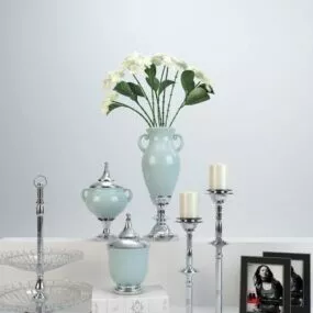 European Potted Decoration 3d model