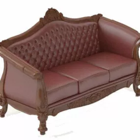 European Three Person Sofa 3d model