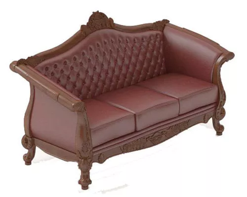 European Three Person Sofa 3d model European Three Person Sofa 3d model