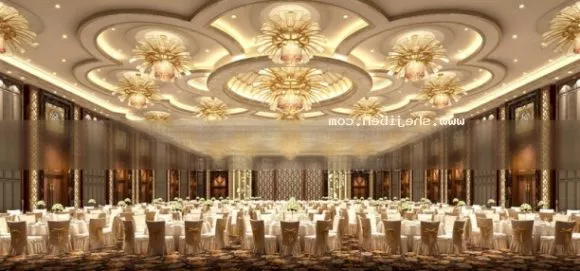 European Wedding Banquet Hall Interior Scene 3d Model - .Max - Open3dModel