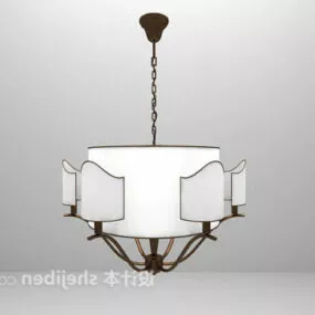 European Round Shade Chandelier 3d model