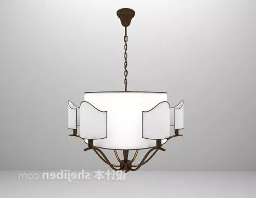 European Round Shade Chandelier 3d model European Round Shade Chandelier 3d model