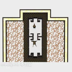 European Screen Partition With Floral Texture 3d model