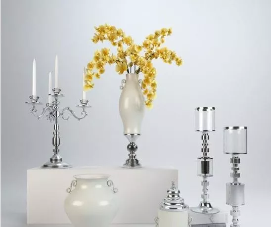 Candlestick With Antique Brass Stand 3d model
