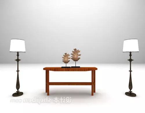 European Side Table With Floor Lamp Set 3d model European Side Table With Floor Lamp Set 3d model