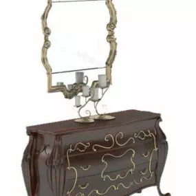 European Side Cabinet With Mirror 3d model
