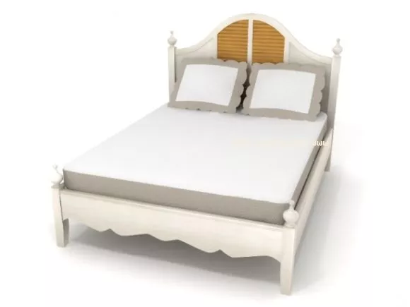 Slim Bed With Drawer 3d model