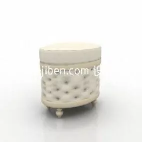 European Single Small Sofa Stool 3d model