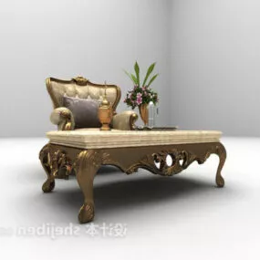 European Single Sofa Classic Design 3d model