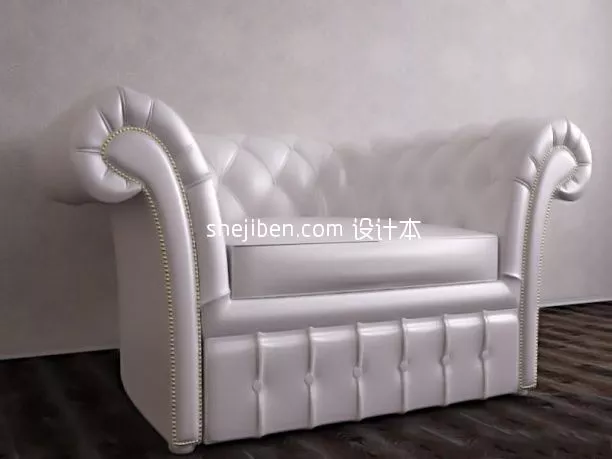 Black Sofa With Cushion 3d model