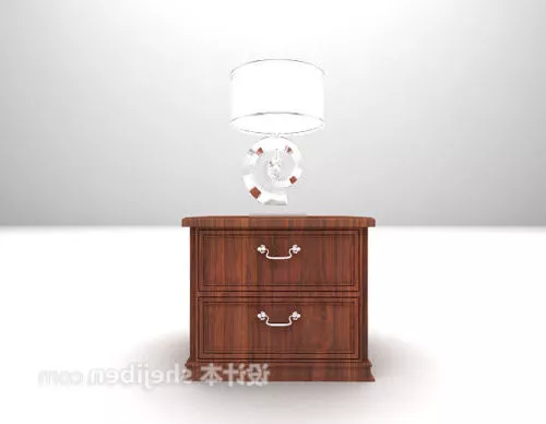 Solid Wood Bedside Table European Furniture 3d model Solid Wood Bedside Table European Furniture 3d model