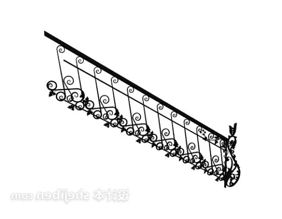 Staircase Rail With Iron Beam 3d model