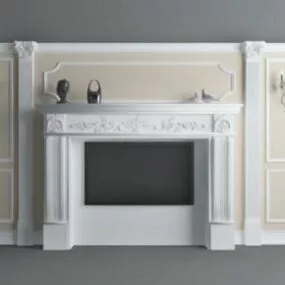 European Style Tv Wall Cabinet 3d model