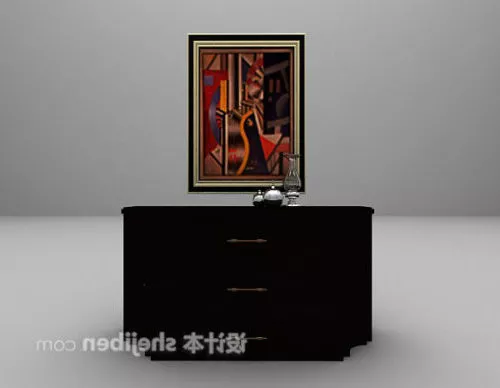 European Style Black Entrance Cabinet 3d model European Style Black Entrance Cabinet 3d model