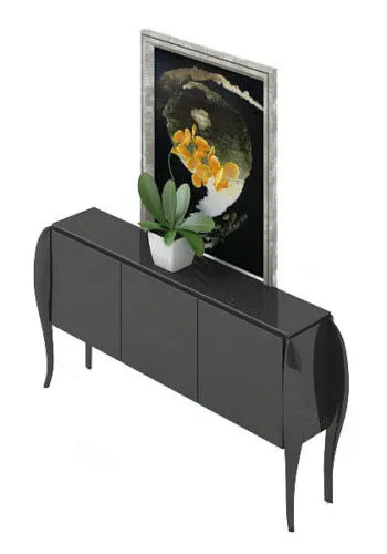 European Black Wooden Entrance Cabinet 3d model European Black Wooden Entrance Cabinet 3d model