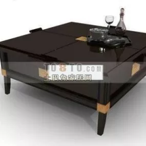 European Style Black Coffee Table 3d model