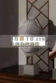 Buddha Bust Wall Decoration 3d model