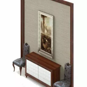 European Modern Entrance Cabinet Chair 3d model