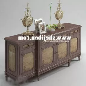 European Classic Old Tv Cabinet 3d model