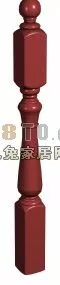 European Handrail Pillar Furniture 3d model