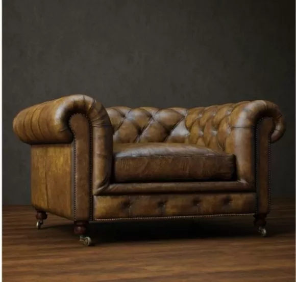 European Chesterfield Single Sofa 3d model European Chesterfield Single Sofa 3d model