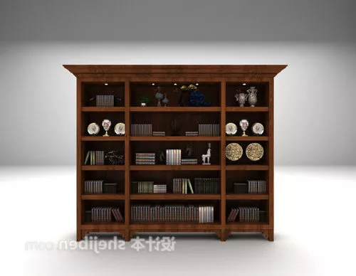 European Style Solid Wood Bookcase 3d model European Style Solid Wood Bookcase 3d model
