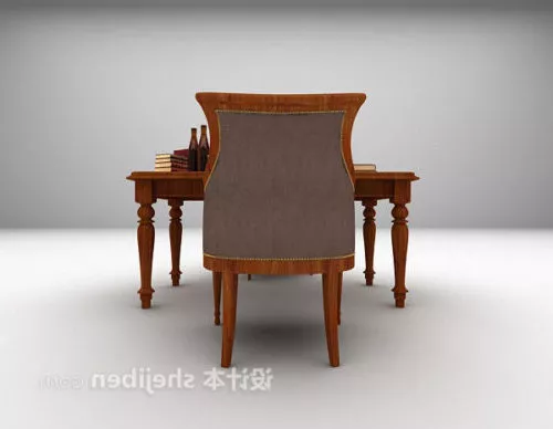European Solid Wood Table And Chair 3d model European Solid Wood Table And Chair 3d model